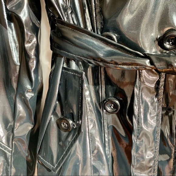 NWT Via Spiga Black Trench Coat Size M - Picture 4 of 12